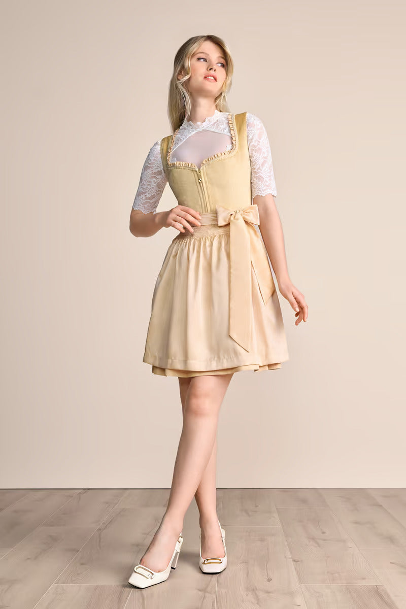 Kruger Mini Dirndl 2pcs. 50cm "Annina " yellow