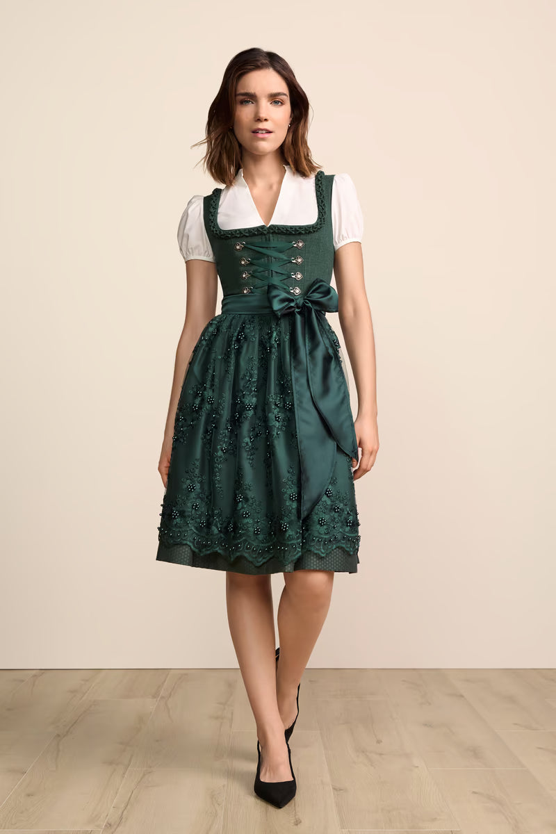 Kruger Midi Dirndl 2pcs. 60cm "Danuta" green