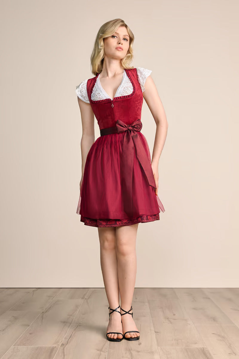 Kruger Mini Dirndl 2pcs. 50cm "Joelina" red (34,38,40,44)