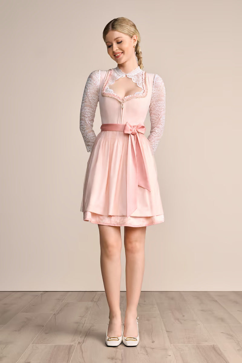 Kruger Mini Dirndl 2pcs. 50cm "Milina" pink (36,38)
