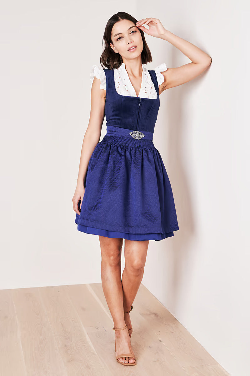 Kruger Mini Dirndl 2pcs. 50cm "Alisha" blue (36,38)