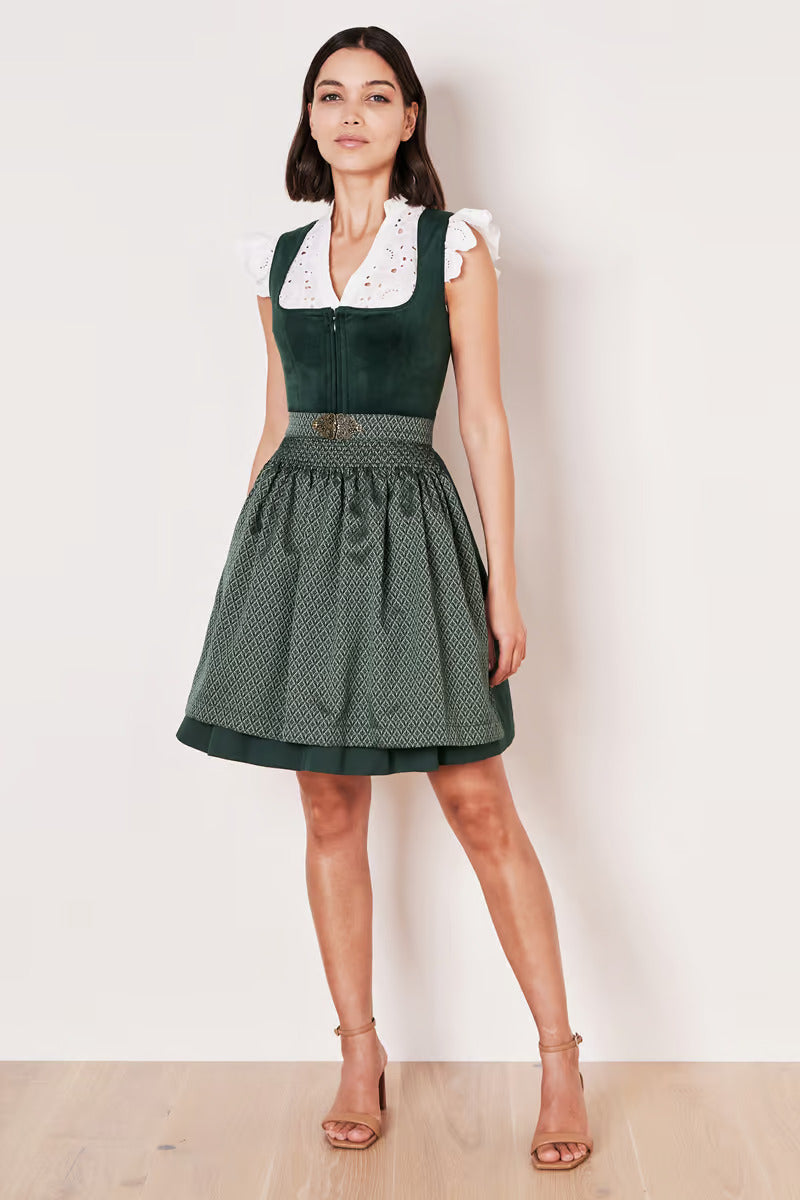 Kruger Mini Dirndl 2pcs. 50cm "Alisha" green (32,36,42)