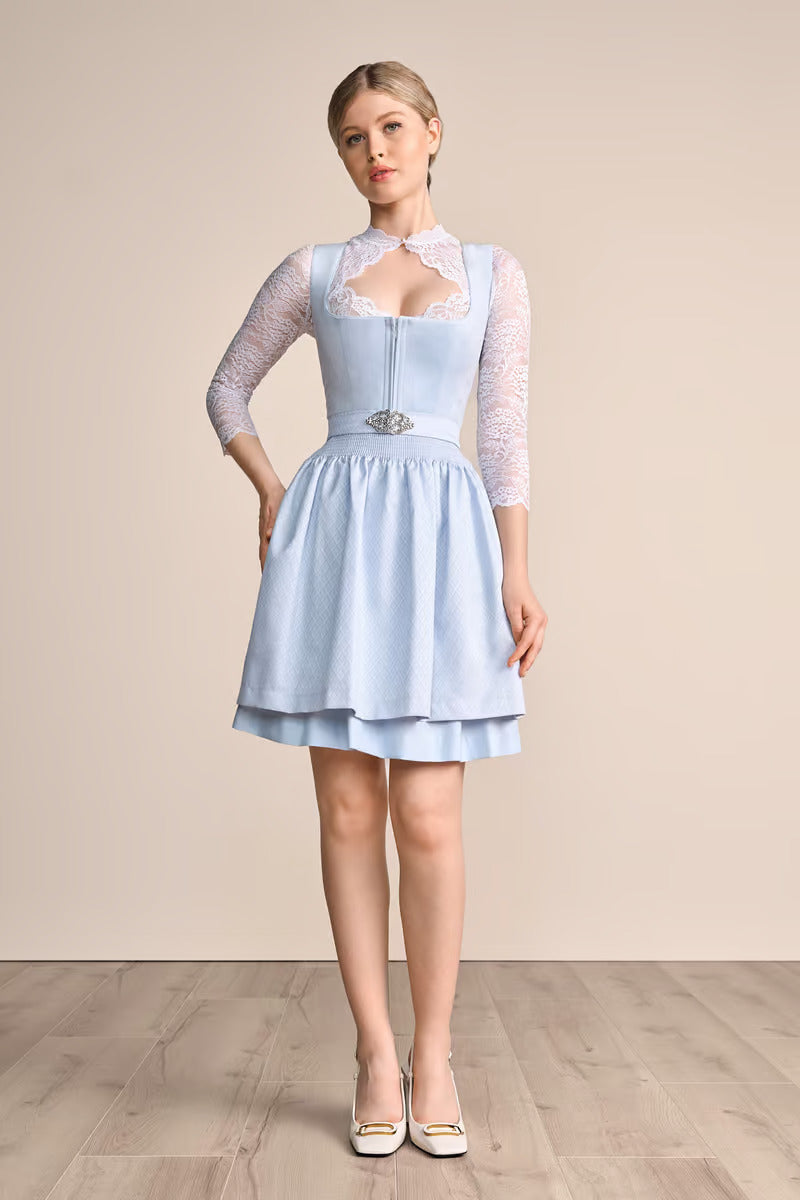 Kruger Mini Dirndl 2pcs. 50cm "Alisha" light blue