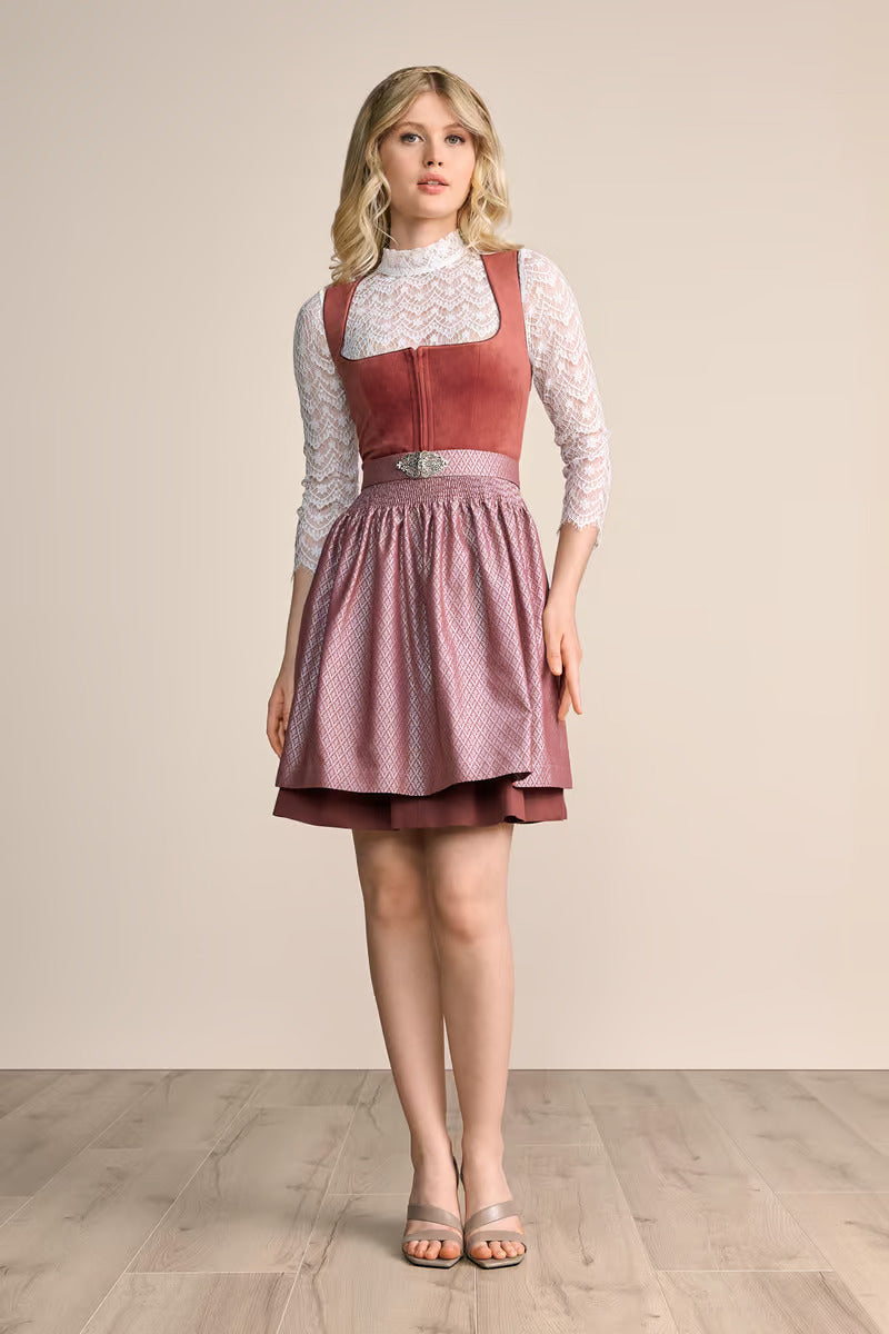 Kruger Mini Dirndl 2pcs. 50cm "Alisha" red (30,38,40)