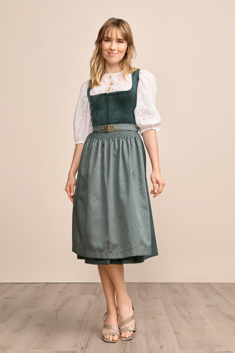 Kruger Long Dirndl 2pcs. 70cm "Alisha" green