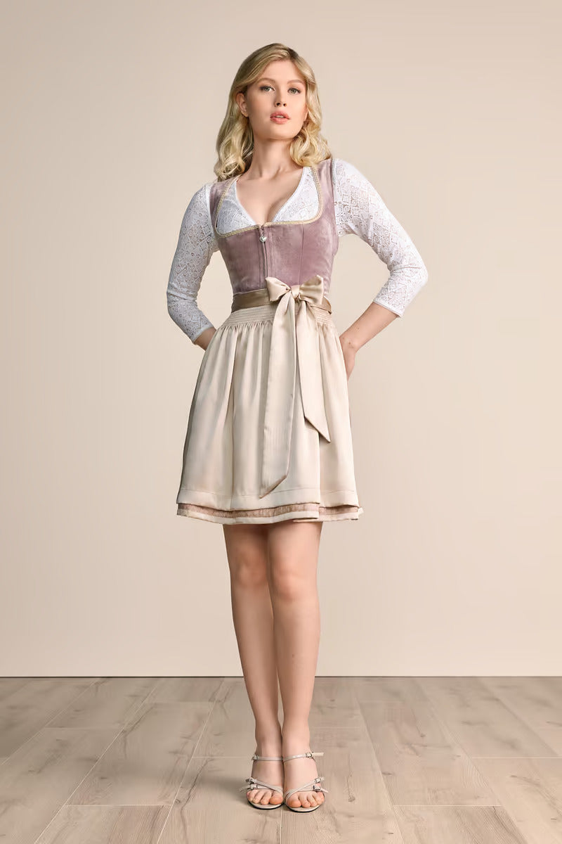 Kruger Mini Dirndl 2pcs. 50cm "Dena" pink (38,40) low stock