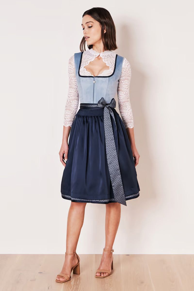 Kruger Dena Midi Dirndl, Blue — 60cm 2pc Set