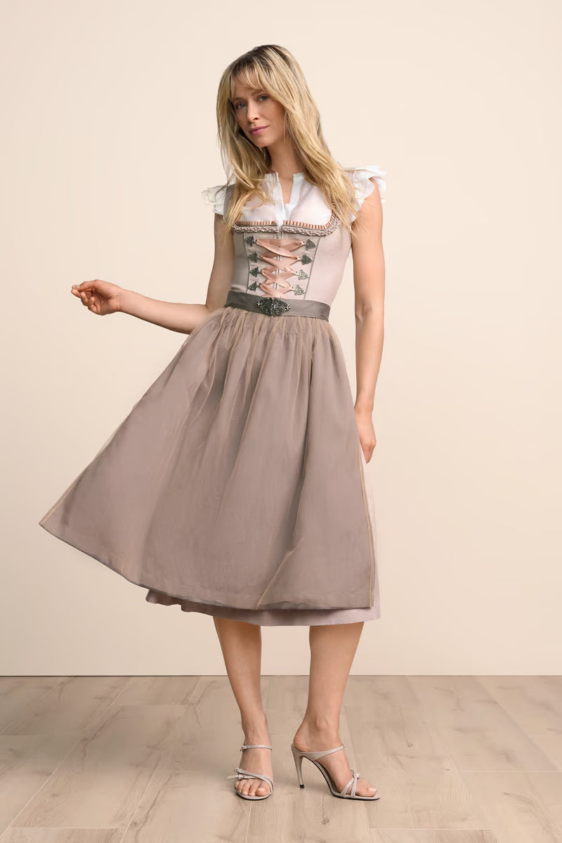 Kruger Long Dirndl 2pcs. 70cm "Mariselle" brown