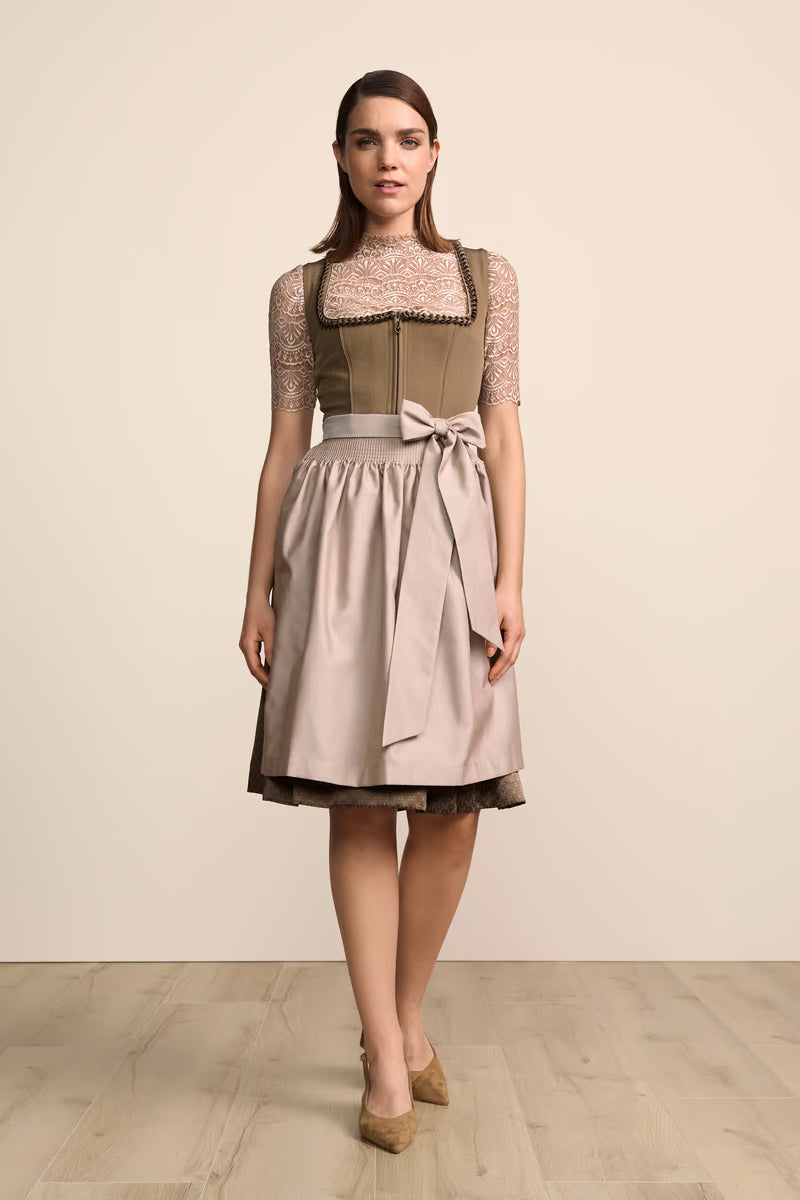 Kruger Elorina Long Dirndl, Brown — 70cm 2pc Set