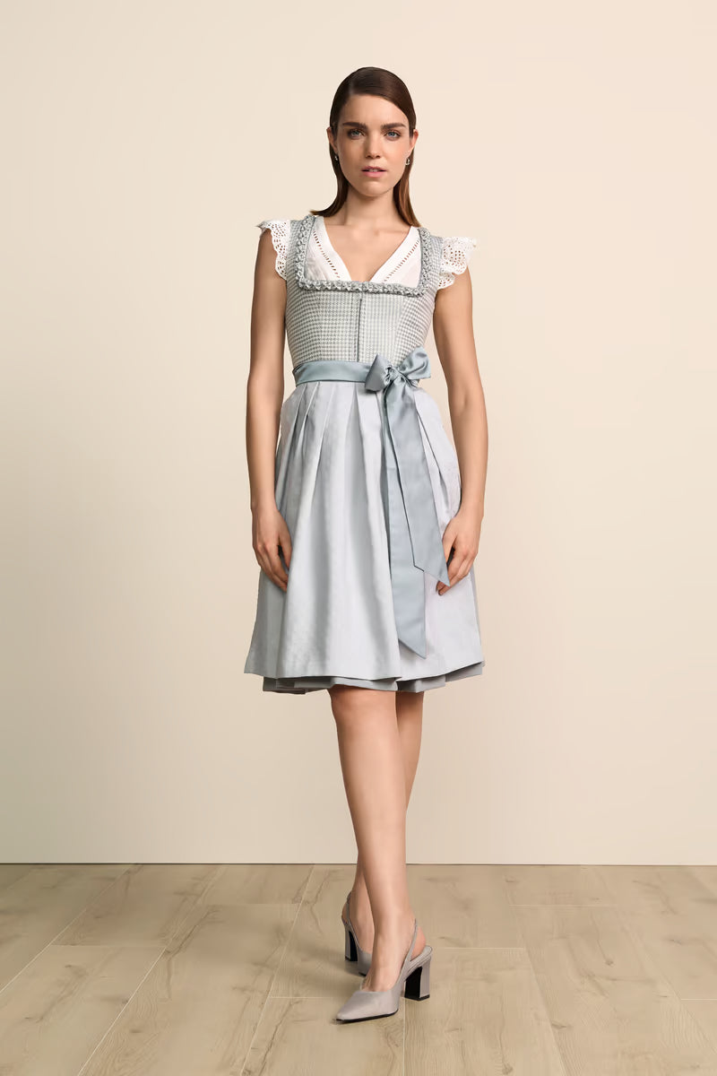 Kruger Midi Dirndl 2pcs. 60cm "Anjali" gray-blue