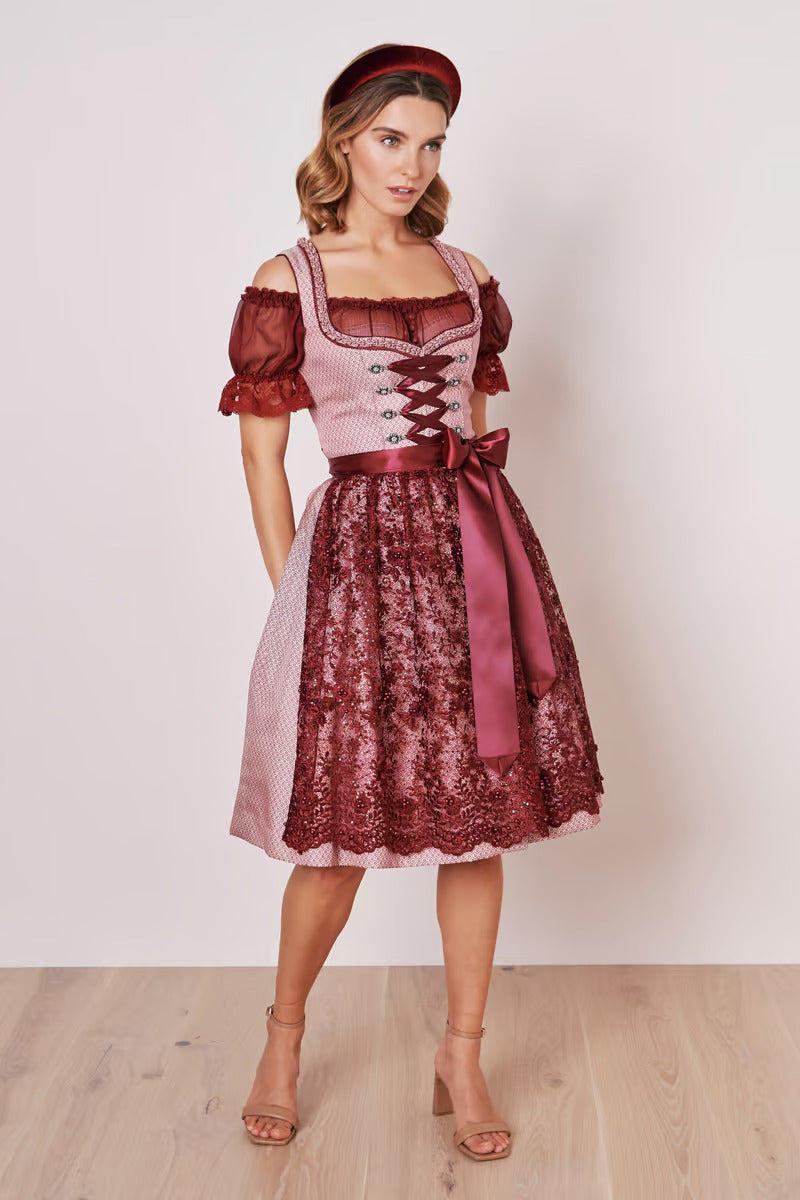 Kruger Mini Dirndl 2pcs. 60cm "Marica" red