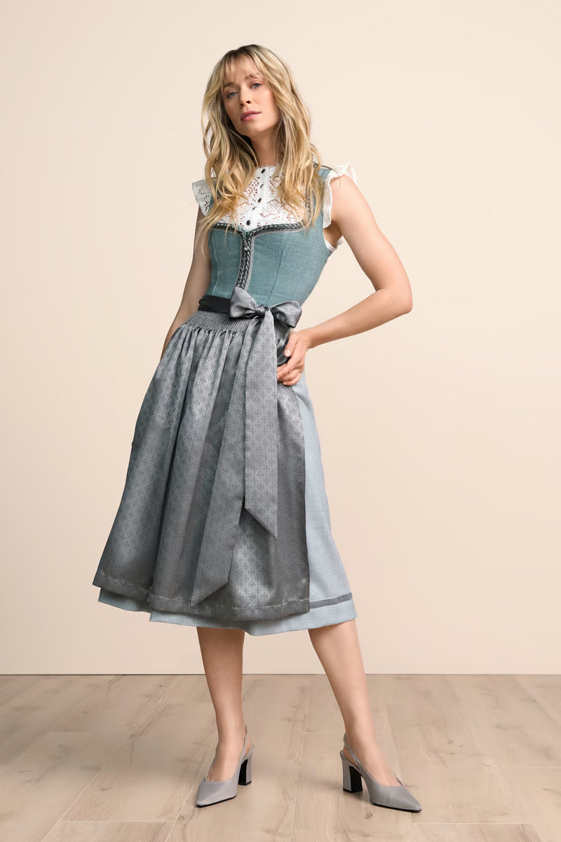 Kruger Long Dirndl 2pcs 70cm "Soleil" turquoise