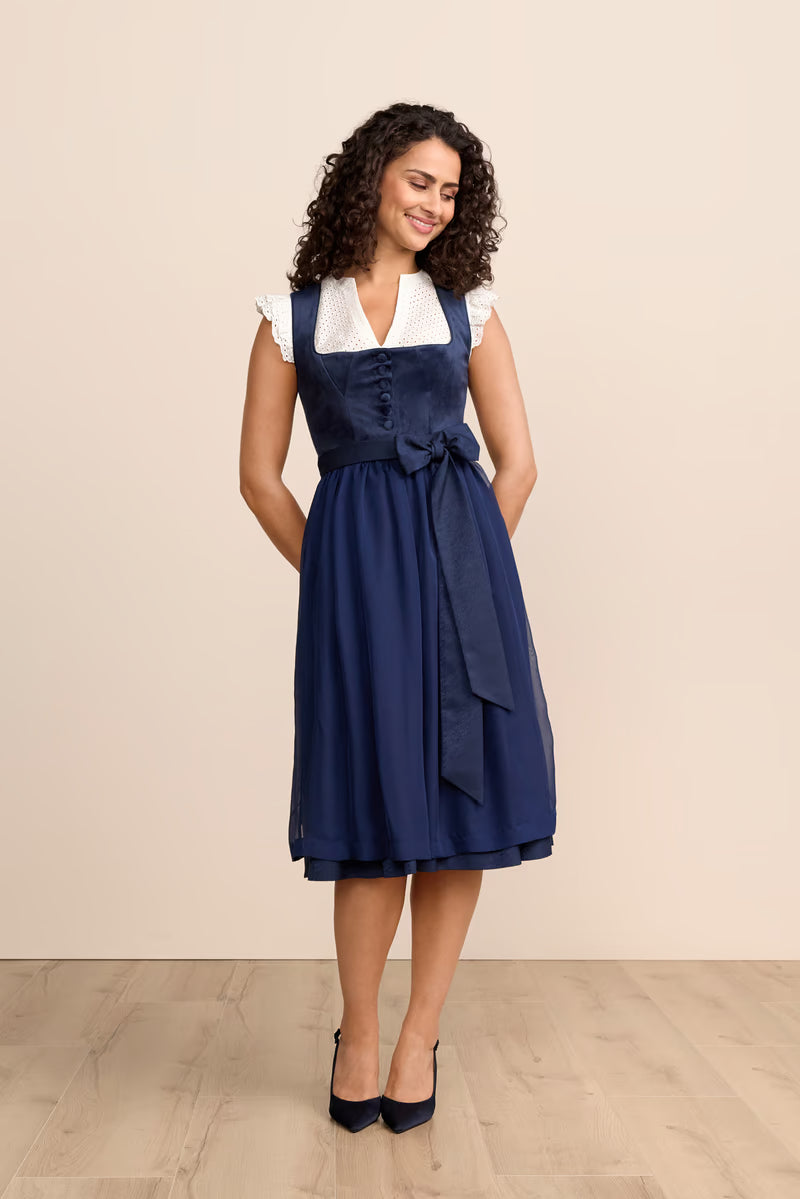 Kruger Mirabella Long Dirndl, Blue — 70cm 2pc Set