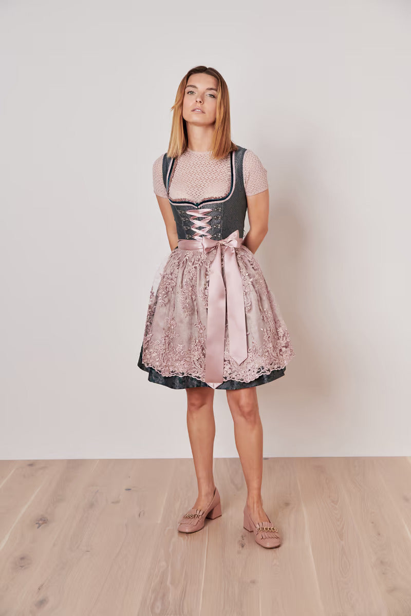 Kruger Mini Dirndl 2pcs. 50cm "Kalena" green (38,42)