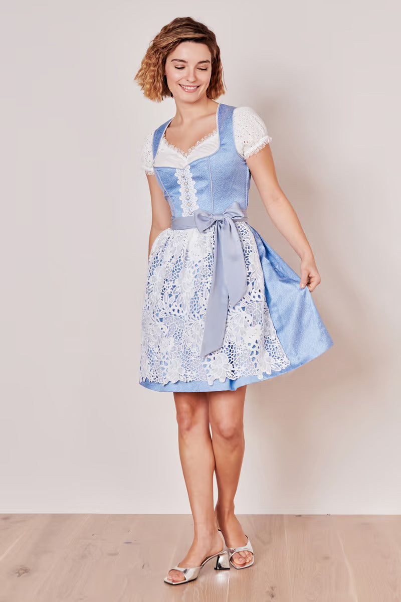 Kruger Midi Dirndl 2pcs. 50cm "Shania" blue (30,42)