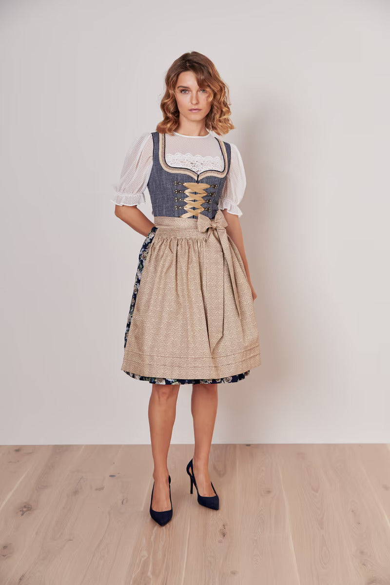 Kruger Mini Dirndl 2pcs. 60cm "Justine" blue