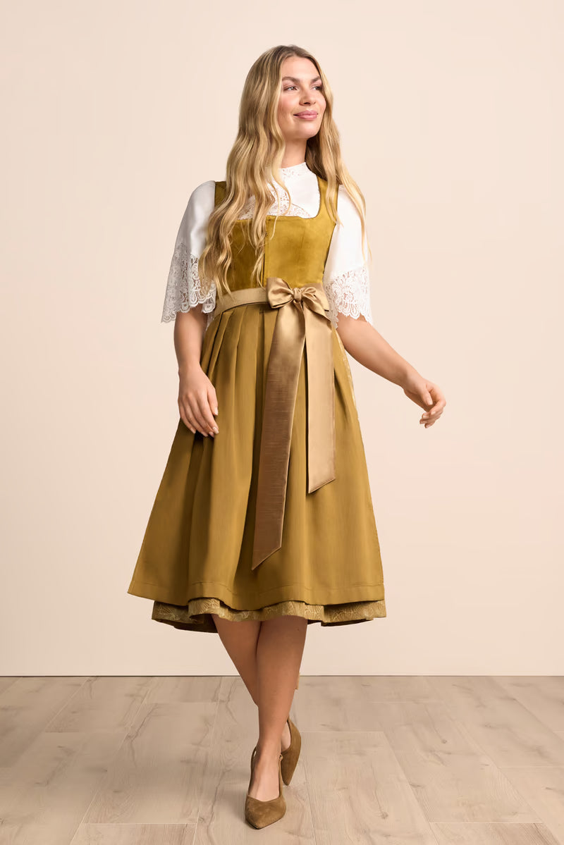 Krüger Myrcella Long Dirndl, Yellow — 70cm 2pc Set