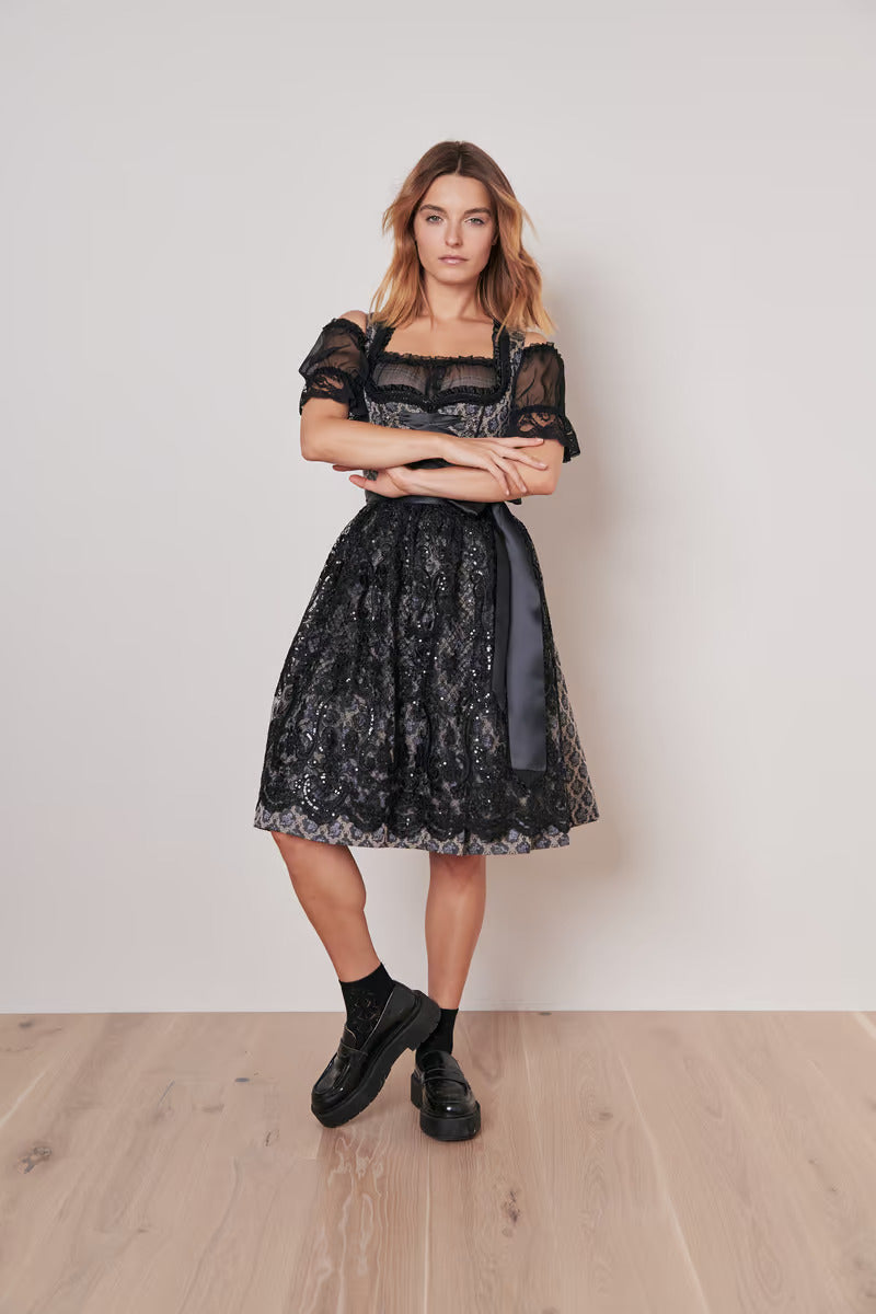Kruger Midi Dirndl 2pcs. 60cm "Lonie" black