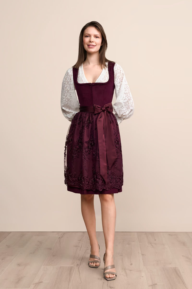Kruger Midi Dirndl 2pc 60cm "Betty" red