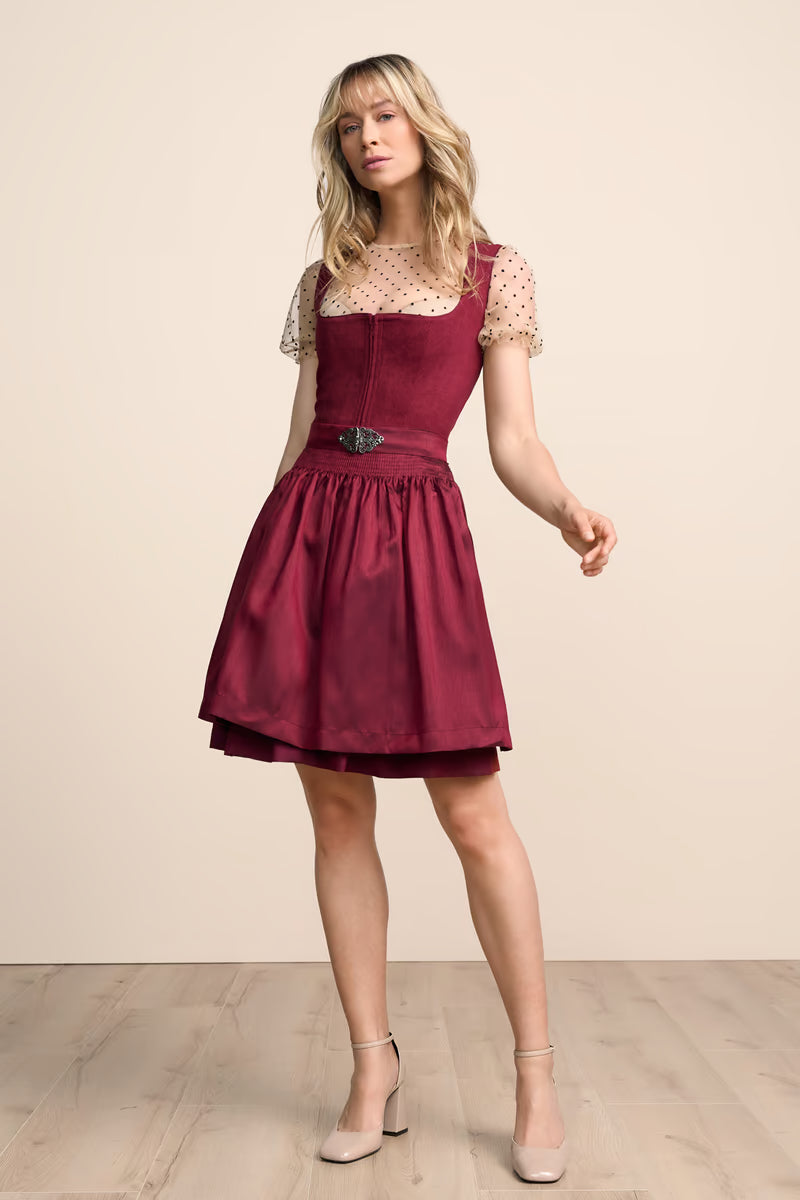 Kruger Mini Dirndl 2pcs. 50cm "Evi" red