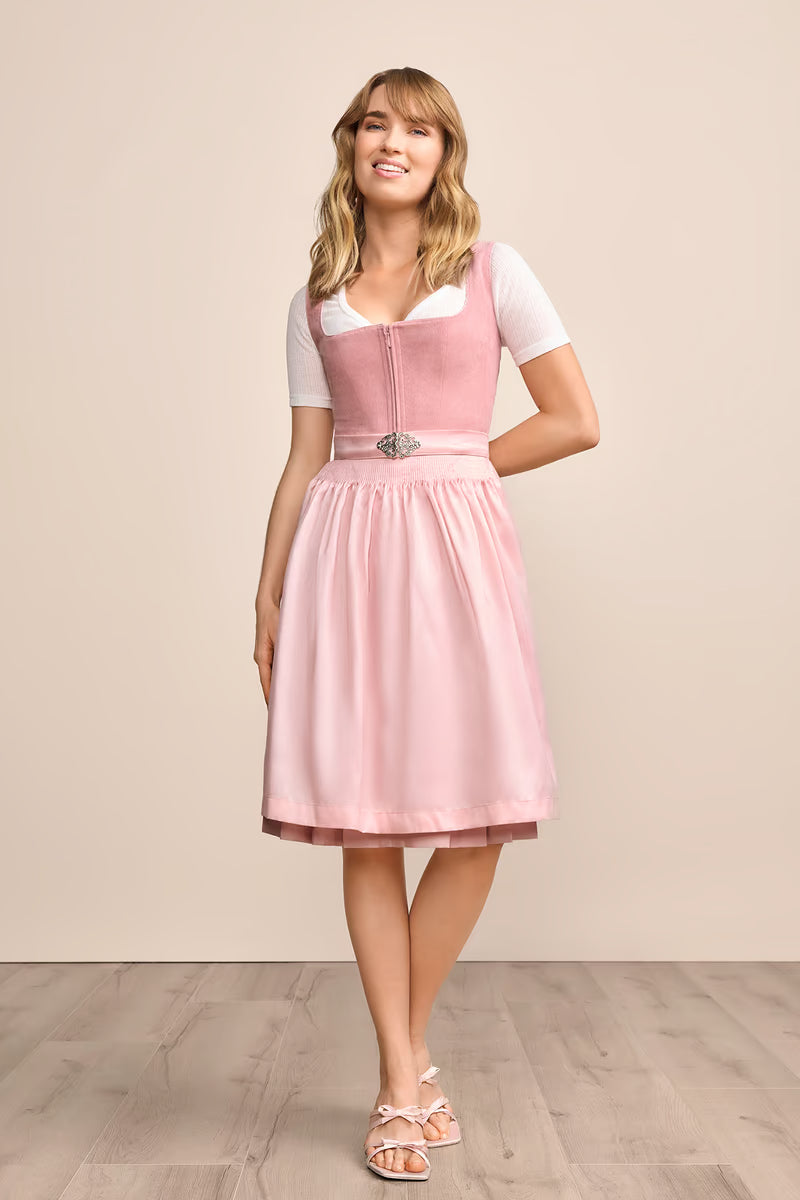 Kruger Midi Dirndl 2pcs. 60cm "Evi" pink (36)
