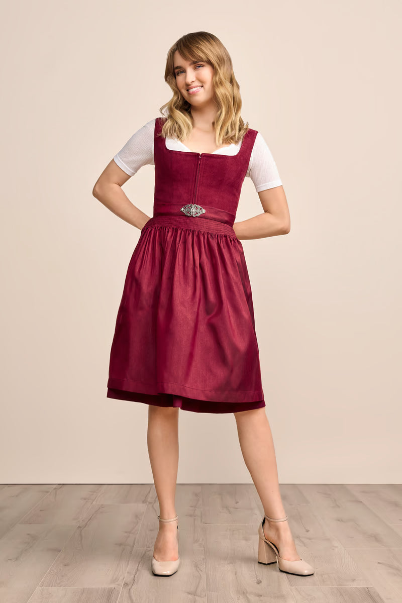 Kruger Midi Dirndl 2pcs. 60cm "Evi" red