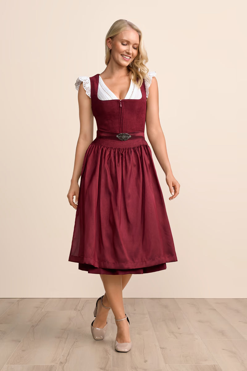 Kruger Long Dirndl 2pcs. 70cm "Evi" red