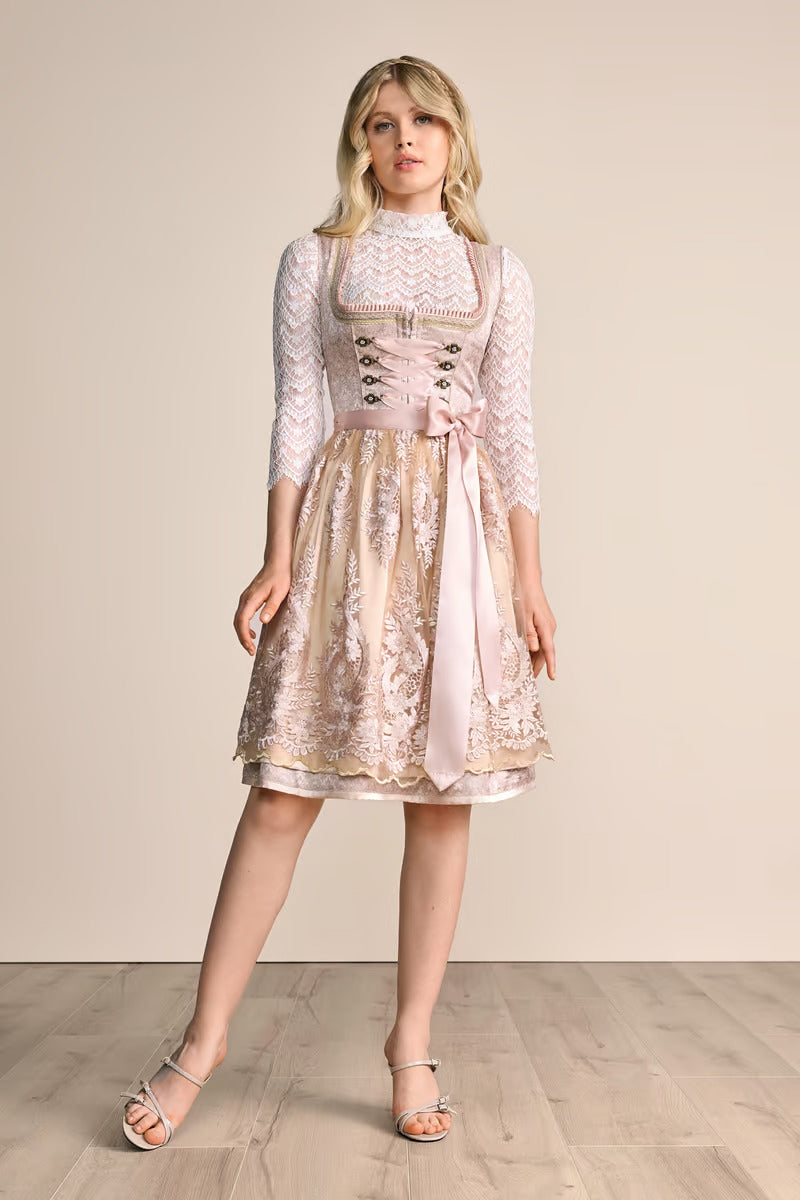Kruger Midi Dirndl 2pcs. 60cm "Lunie" pink (34)