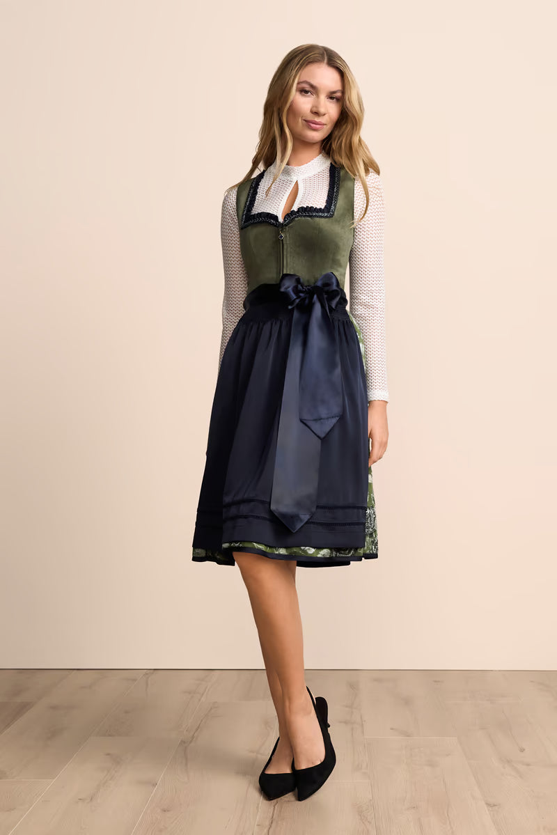 Kruger Midi Dirndl 2pcs. 60cm "Como" green