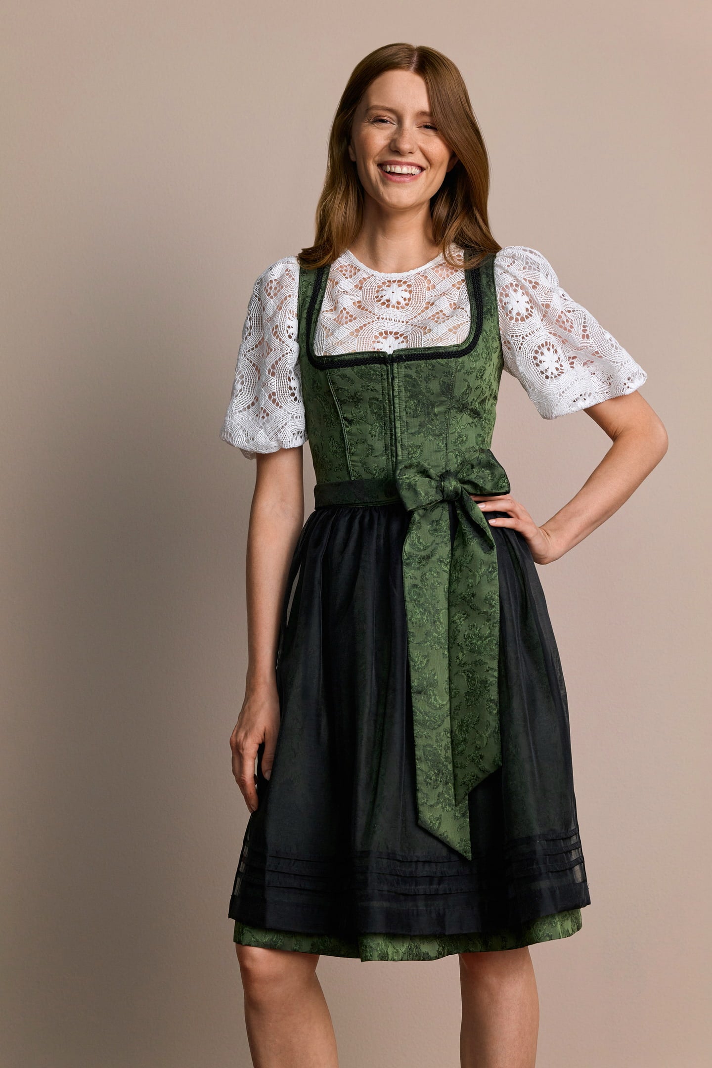 Julia Trentini Floriane Midi Dirndl, Green — 60cm