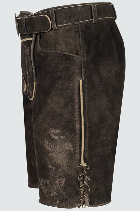 Trentini Men's Lederhosen "Jakob" dark brown with belt