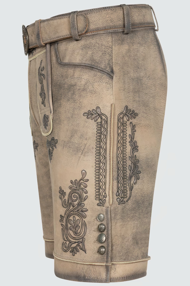 Kruger Men's Lederhosen "Rob" (beige) with Belt (48 only)