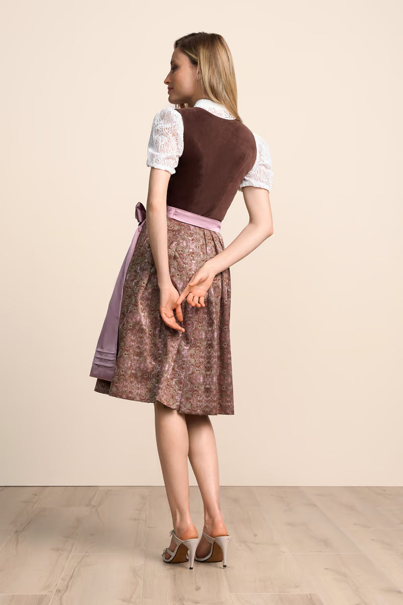 (new) Kruger Midi Dirndl 2pcs. 60cm "Cerys" brown