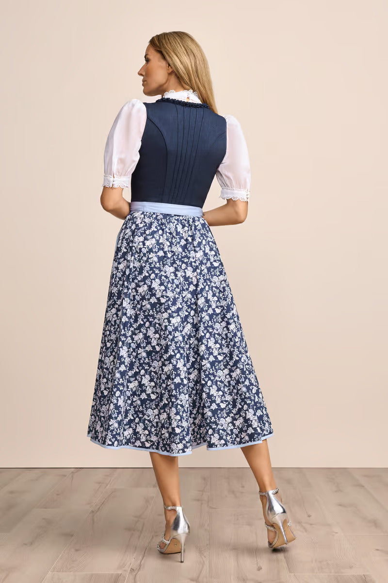 Kruger Long Dirndl 2pcs. 80cm "Solenne" blue