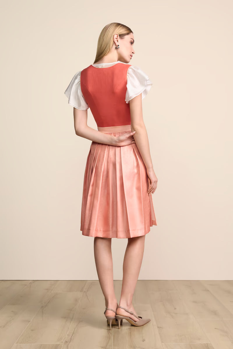 Kruger Sylphira Midi Dirndl, Coral — 60cm 2pc Set
