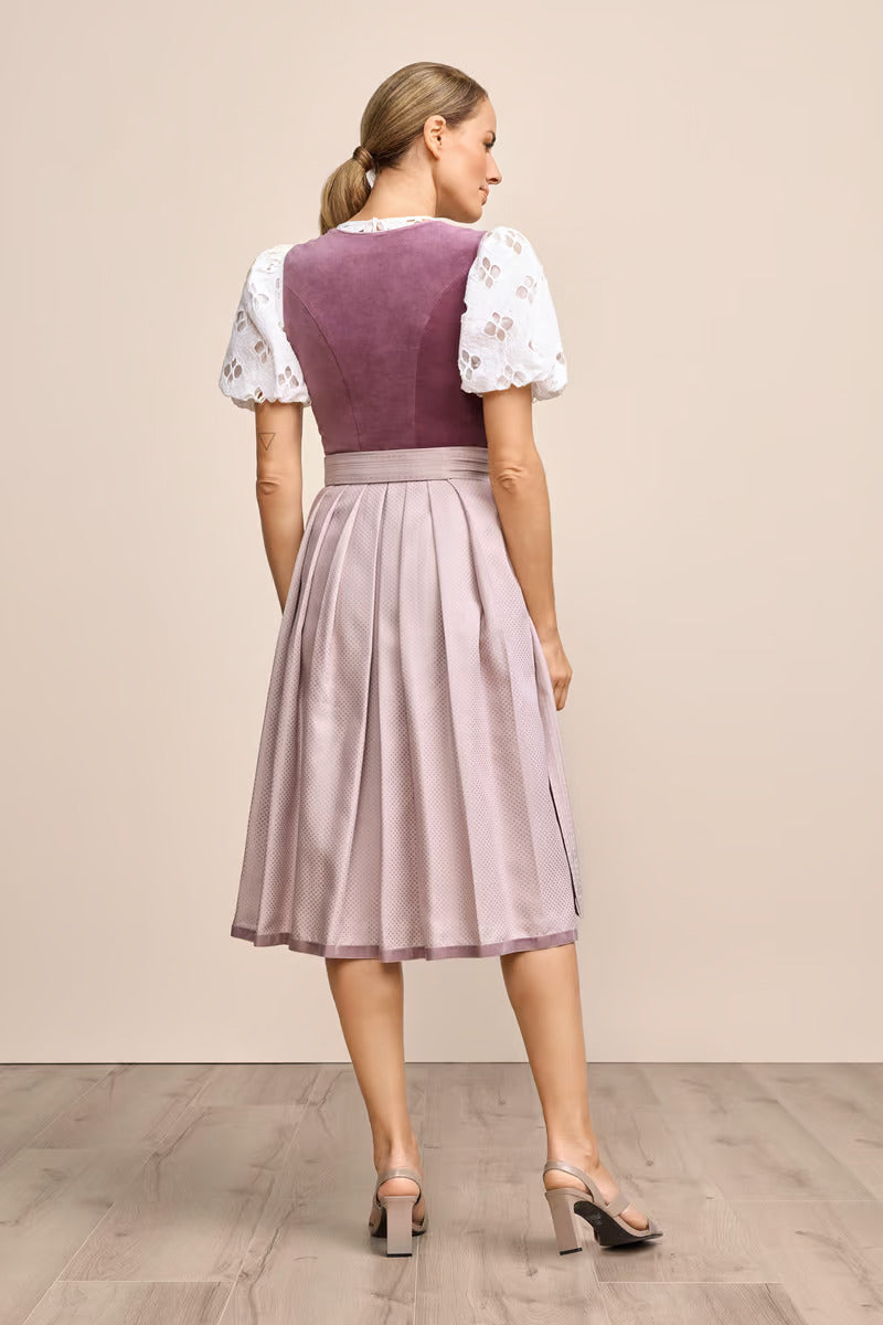 Long Dirndl 2pcs. 70cm "Dinah" purple (Sizes 40,42)