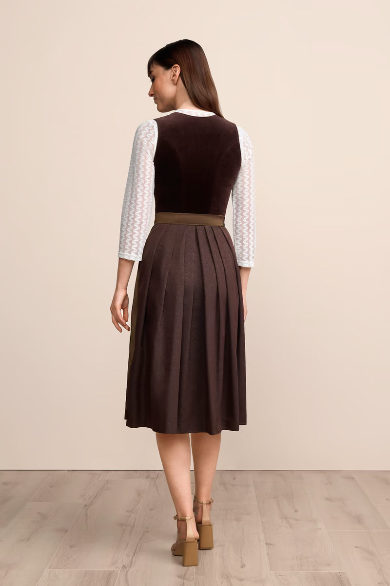 Kruger Long Dirndl 2pcs. 70cm "Odile" brown