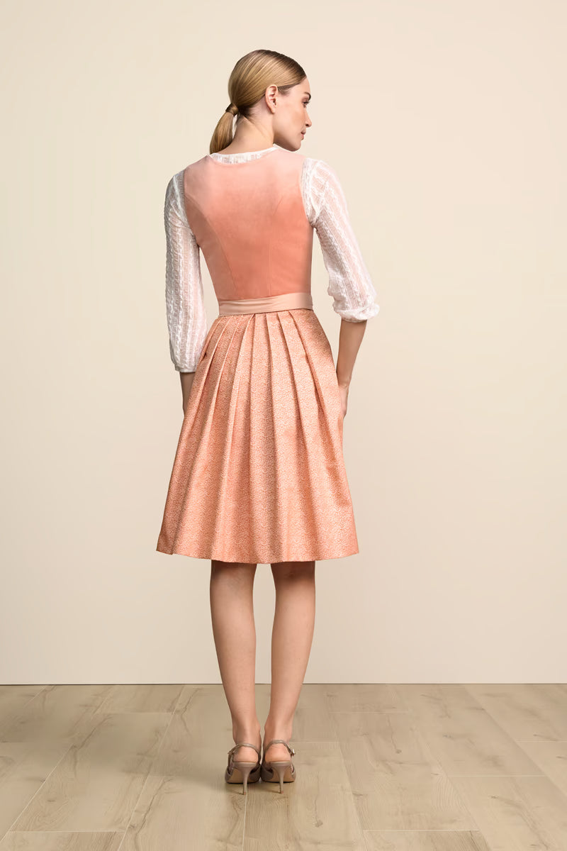 Kruger Midi Dirndl 2pcs. 60cm "Aliona" peach