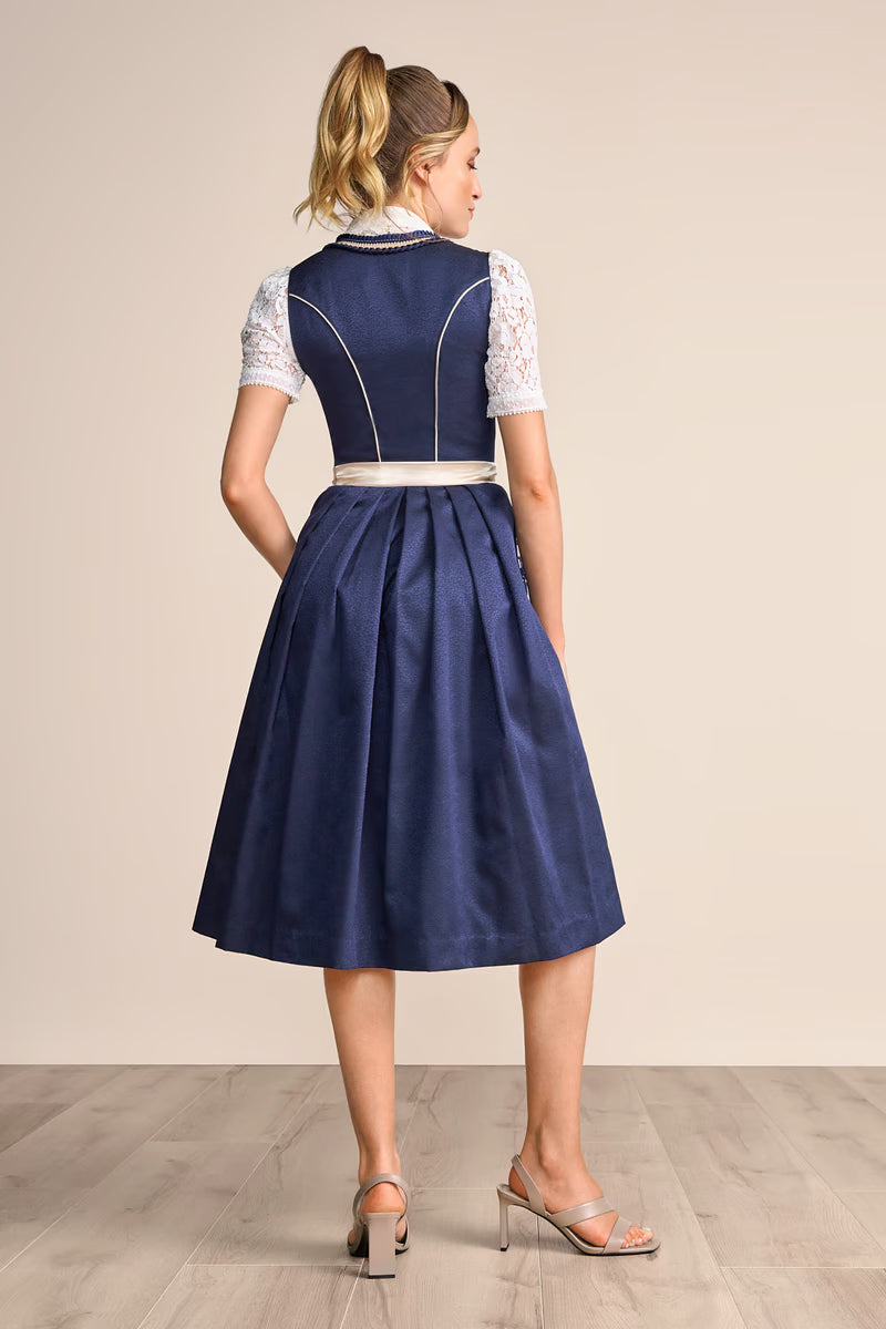 Kruger Long Dirndl 2pcs. 70cm "Quiana" blue (size 36 only)