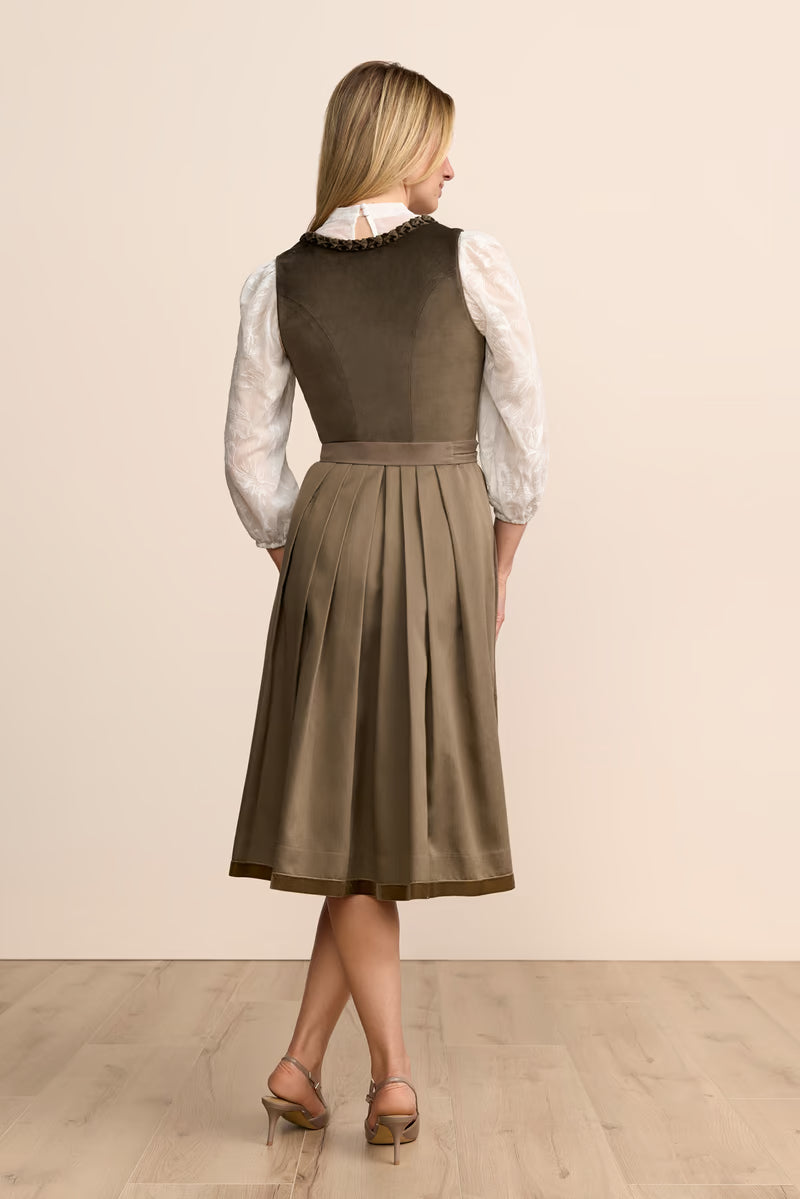 Kruger Elle Long Dirndl, Olive — 70cm 2pc Set