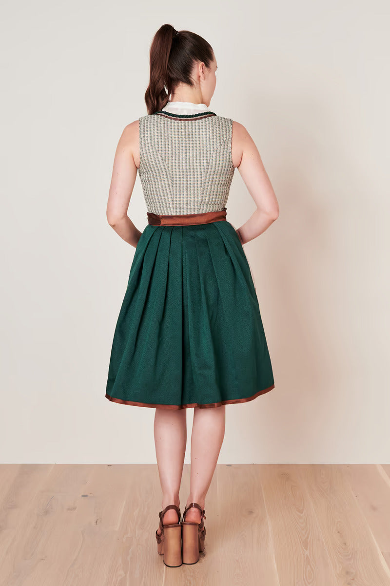 Kruger Midi Dirndl 2pcs. 60 cm "ASTERIA" green (low stock) 46
