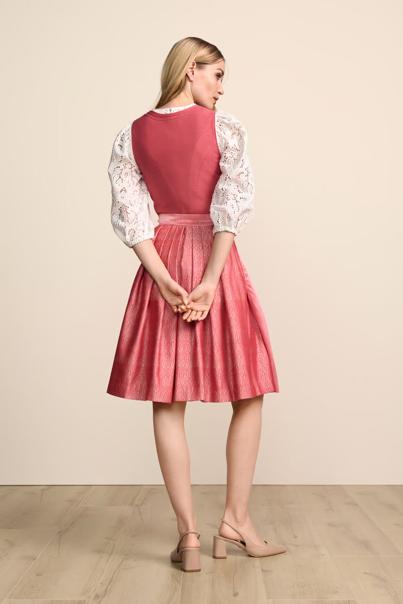 Kruger Midi Dirndl 2pcs. 60cm "Fiorina" red