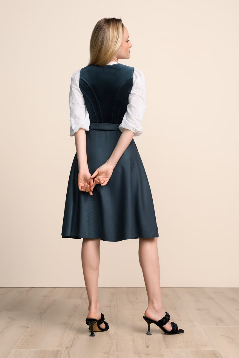 Kruger Midi Dirndl 2pcs. 60cm "Lynette" green (38,40,44) low stock