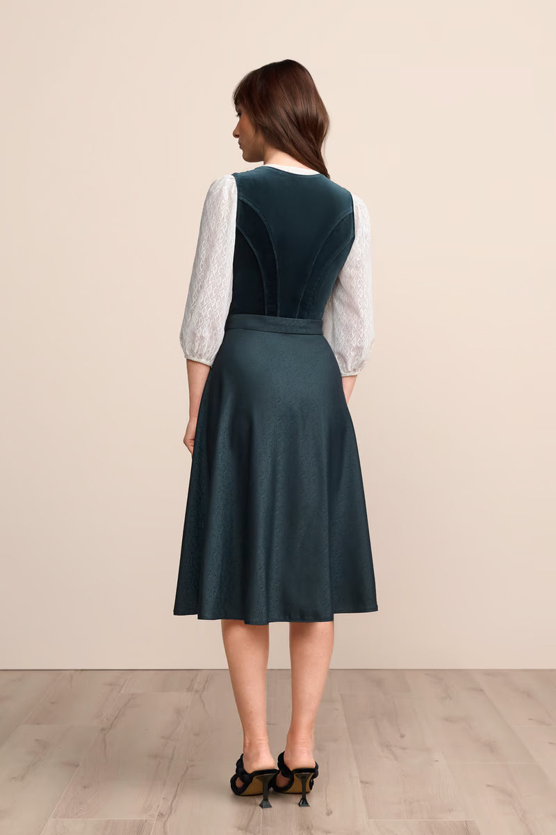 Kruger Long Dirndl 2pcs. 70cm "Lynette" blue