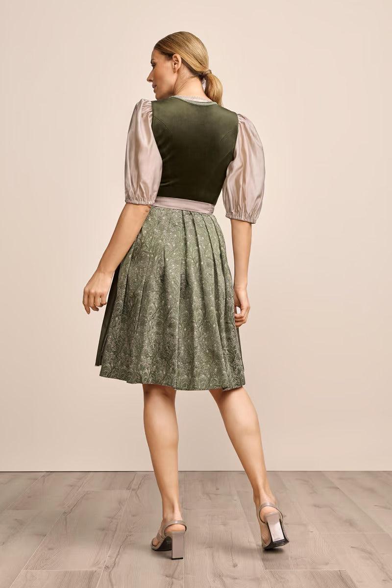 Kruger Midi Dirndl 2pcs. 60cm "Farine" green