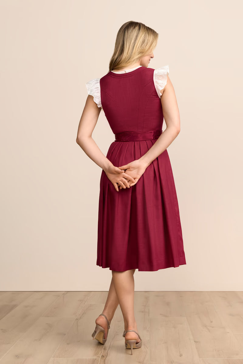 Krüger Roselin Long Dirndl, Red — 70cm 2pc Set