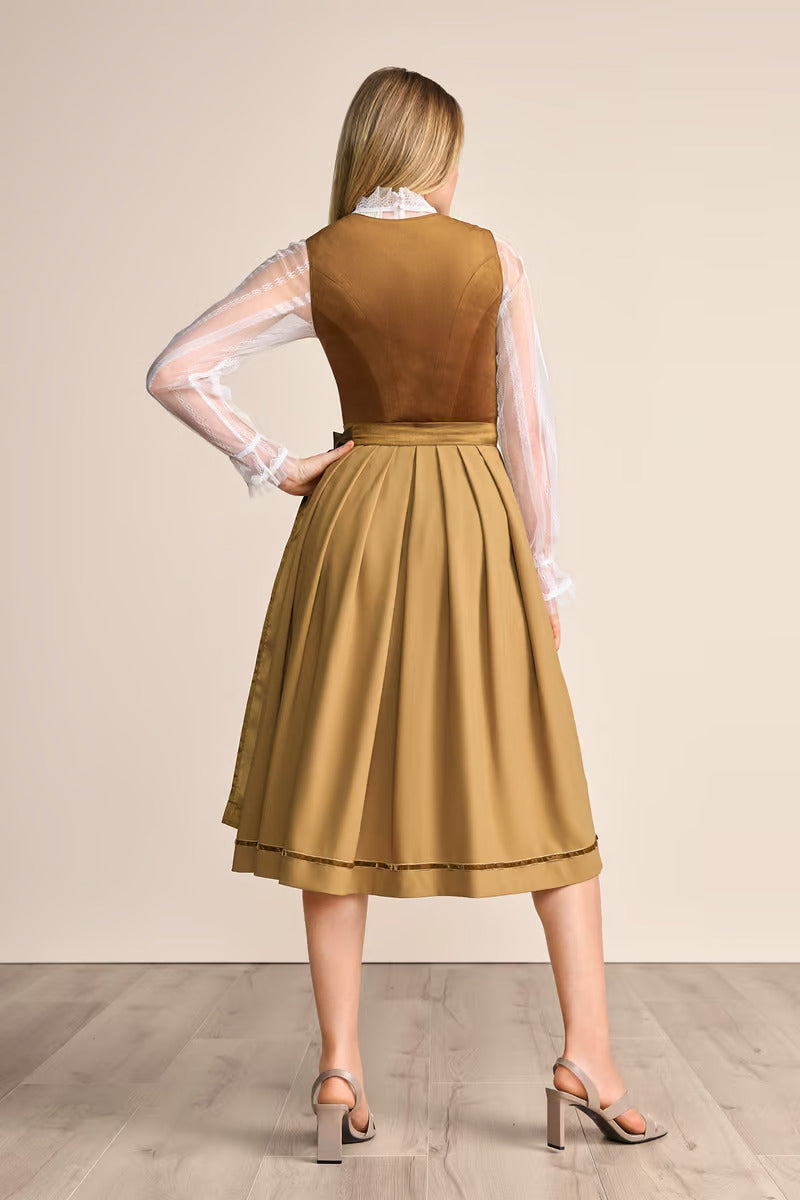 Kruger Long Dirndl 2pcs. 70cm "Suzanne" brown