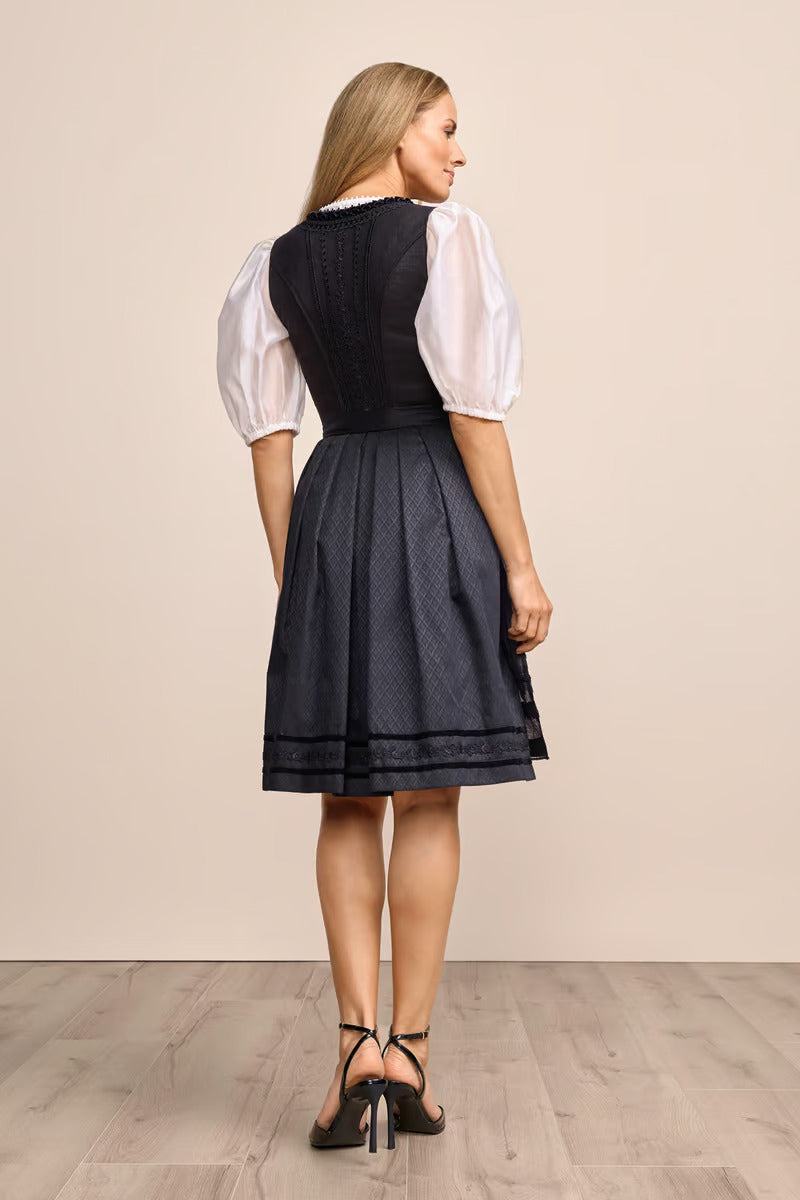 Kruger Midi Dirndl 2pcs. 60cm "Verity" black (low stock)