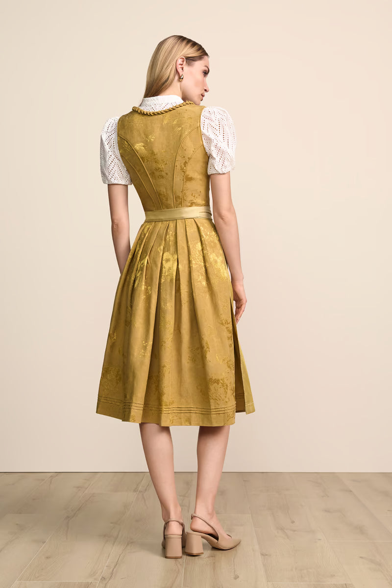 Kruger Long Dirndl 2pcs. 70cm "Calyssia" yellow