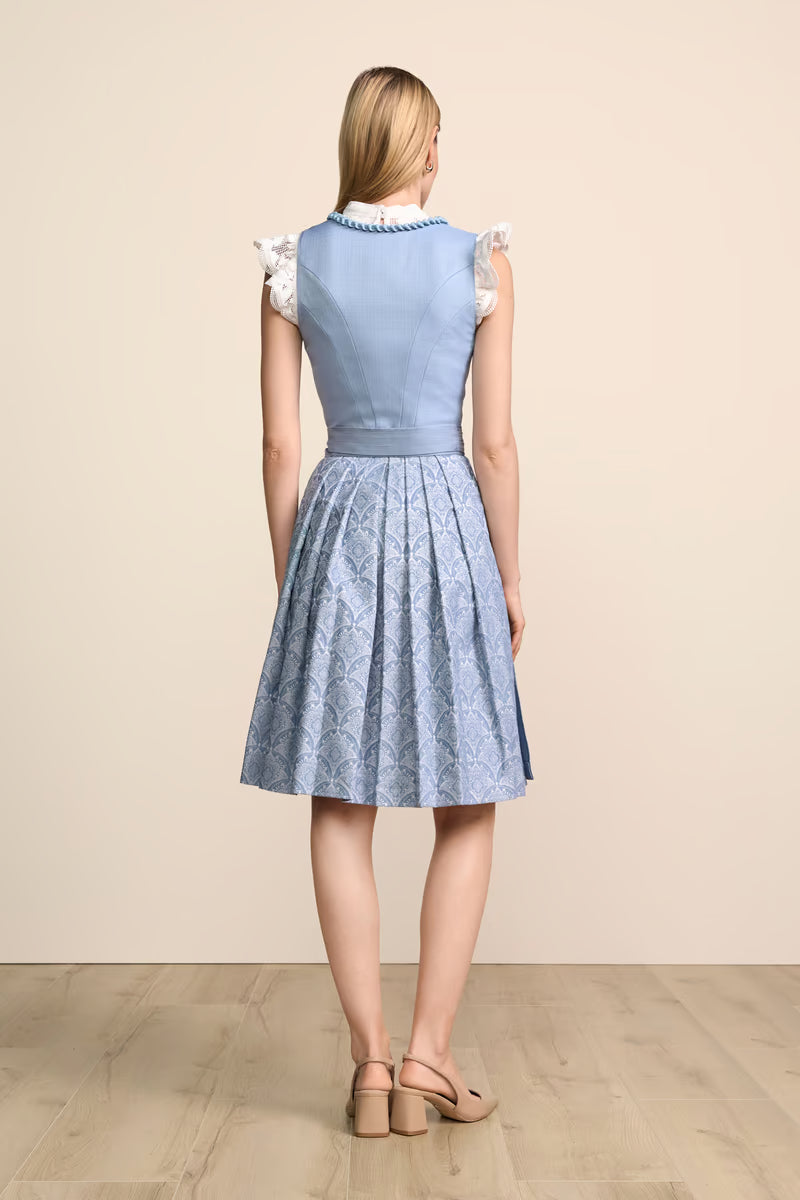 Kruger Midi Dirndl 2pcs. 60cm "Lysara" light blue